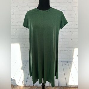 NWT Lake Girl Striped Cap Sleeve Swing Dress - Navy & Green (Size Medium)
